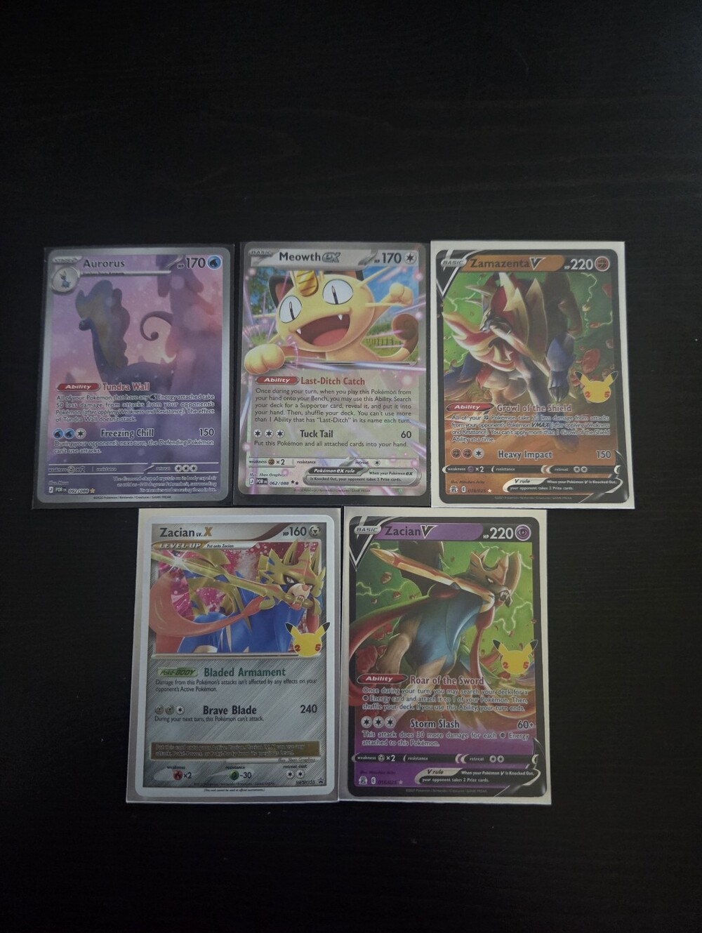 Pokemon TCG Rare Full-Art Holo Card Lot of 5 including Meowth EX
